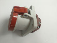 Red 63a 3 Phase Socket , 400 Volts 4 Pins Industrial Power Socket Outlet