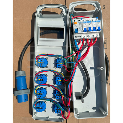 Syntax CT3 16A Electrical Power Splitter IP44 Distribution Box With 8 Schuko Sockets 490*142*95mm