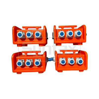 Syntax MS7 Single Phase 16A HDPE Portable Distribution Box IP67 With Breakers Easy Lifting 395x260x275mm