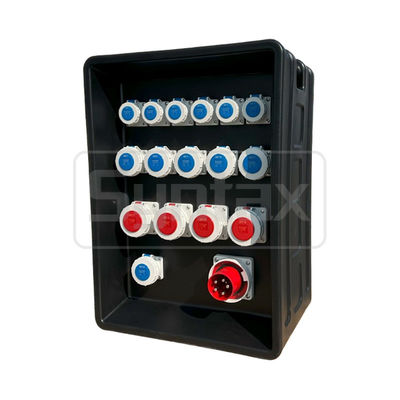 Syntax MD4 Three Phase 125A IP67 Waterproof HDPE Power Distro With Schneider Breakers And PowerSyntax Industrial Plugs and Sockets 630x430x900mm