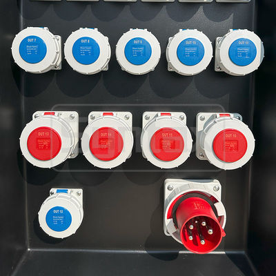 Syntax MD4 Three Phase 125A IP67 Waterproof HDPE Power Distro With Schneider Breakers And PowerSyntax Industrial Plugs and Sockets 630x430x900mm