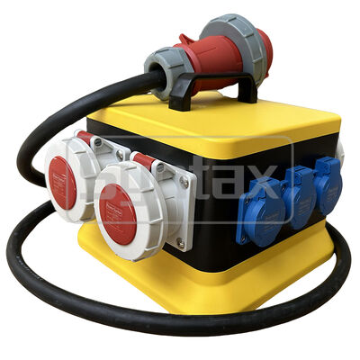 Syntax MZ8 IP67 Waterproof Portable Distribution Box 32A/5P Three Phase 400v With 1.8m built-in Lead Rubber Cable Outdoors 26*26*24.5CM