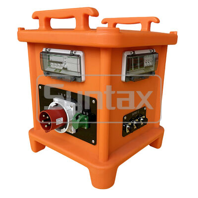 Syntax MK2 Portable Power Distribution Box With 63AMP/5P 400v IP67 Mennekes Inlet And Protected by Schneider Breakers 46*46*55CM
