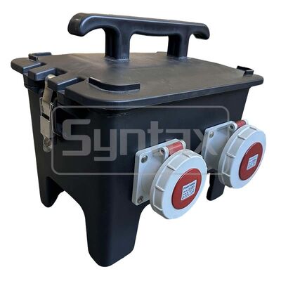 Syntax RB13 Portable Rubber Box 32A Three Phase IP44 Waterproof Outdoor Mains Distro Box For Live Event 345x250x311.5MM