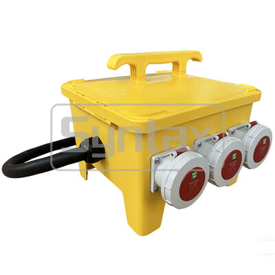 Syntax MP24 IP67 Waterproof Portable Power Distribution Box 63A/5P with 1.0m Rubber Cable Residual Protected