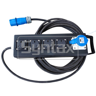 Syntax CT2 Heavy-Duty 16A Industrial to 4-Way UK & 1-Way CEE Power Splitter 430*120*70mm