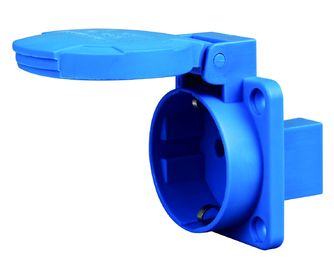 230V Blau 2 wasserdichtes Stecker und Sockel 16Amp Pin PA-Nylon-Material