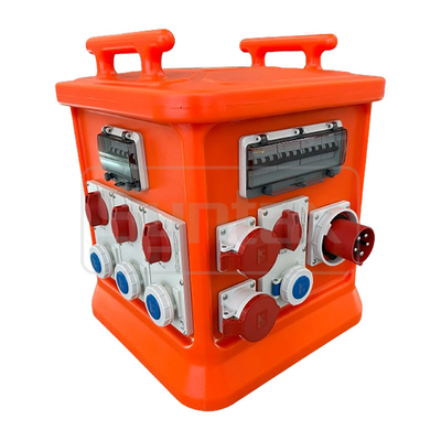 Syntax MK2N 5P 63A Portable Distribution Box PE-Material mit 16Amp mechanisch verriegelten und geschalteten CEE-Steckdosen