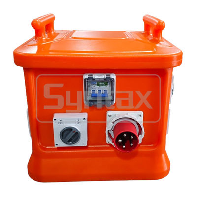 Syntax MK1N 5P 32A Ein- und Dreiphasen-Ausläufe Tragbare Verteilerbox PE-Material mit Schaltkanal und RCBOs