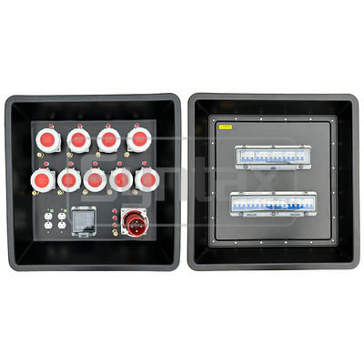 Syntax MD3 4P 63A Dreiphasige tragbare Verteilerplatten HDPE IP67 mit Brechern für Ereignisleistung 630x430x680mm