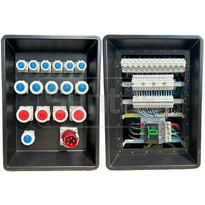 Syntax MD4 Drei-Phase 125A IP67 wasserdichtes HDPE-Stromverteilgerät mit Schneider-Brechern und PowerSyntax Industrie-Steckdosen und Steckdosen 630x430x900mm