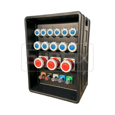 Syntax MD4 Dreiphasige 250AMP IP67 wasserdichte HDPE-Stromverteilbox mit Schneider-Bremsern und PowerSyntax Industrieanschlüssen und Steckdosen 630x430x900mm