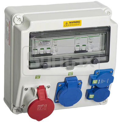 Syntax CX2 Wandverteilungsbox 32AMP Drei-Phase-Vier-Draht mit Schneiders RCBOs 280*280*155mm